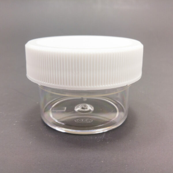 25 Wide Mouth 1oz Ounce Polypropylene Clear Plastic Jars Containers White Cap