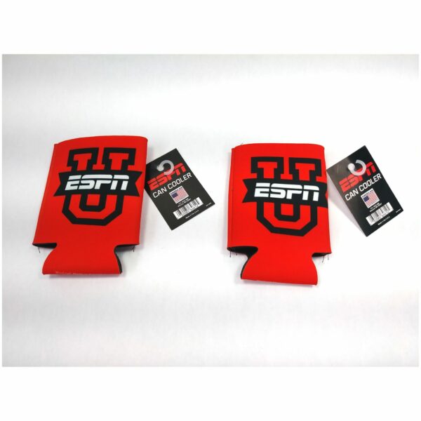 2 Pack - ESPN University U Never Graduate 2 Sided Can Coolers with Tags