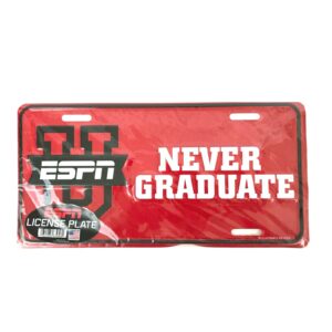 ESPN University U Never Graduate License Plate - Man Cave