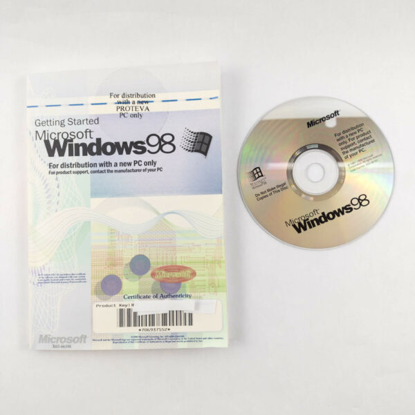 Microsoft Windows 98 CD with COA/Product Key and User Guide